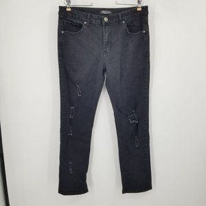 Smoke & Ash Premium Denim Men's‎ Black Distressed Jeans Size 34x30